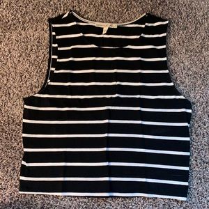 Express One Eleven Stripe Crop Tank